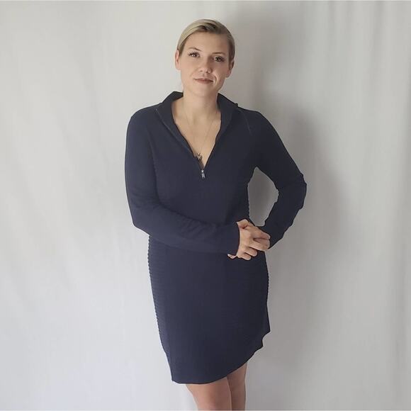 Andrew Marc New York Navy Sweater Dress - M - Picture 1 of 8